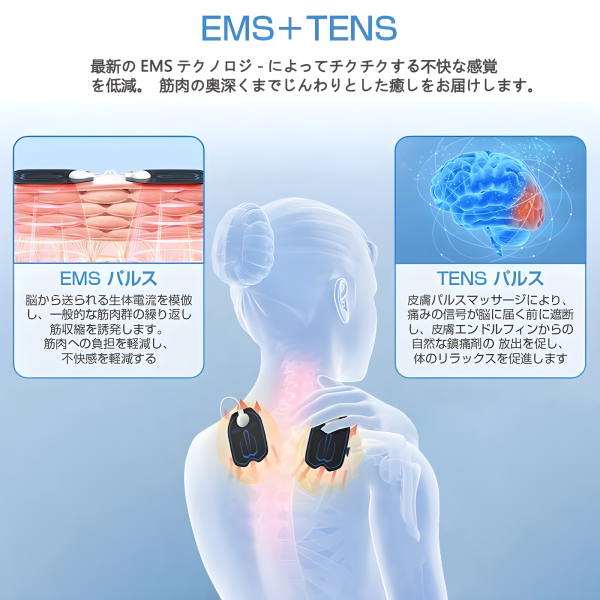 EMS微電流ケア マッサージ 機 6モード 19階段強度 全身筋肉刺激 筋トレグッズ 超軽量 携帯便利 コンパクト設計 - Image 4
